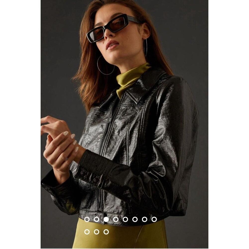 Meave crinkle leather jacket